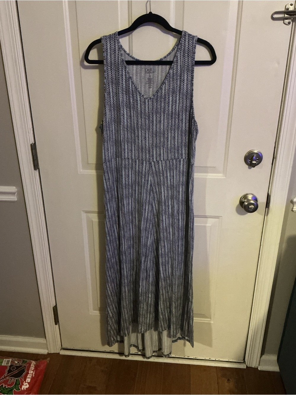 croft & barrow Blue Sleeveless Striped Maxi Dress